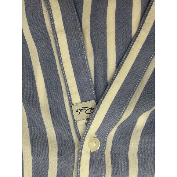 Rails Janelle Blouse Women's Size XS Button Front Long Sleeve Blue White Stripe - Picture 8 of 9